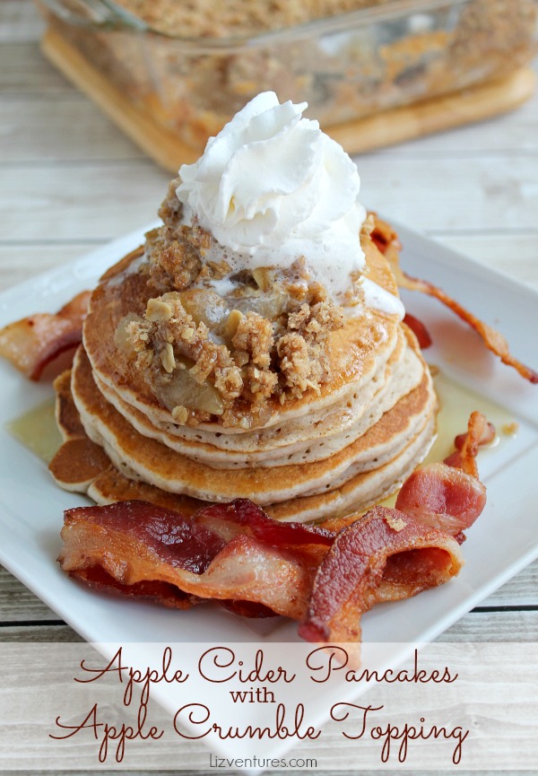 Apple Cider Pancakes with Apple Crumble Topping- recipe